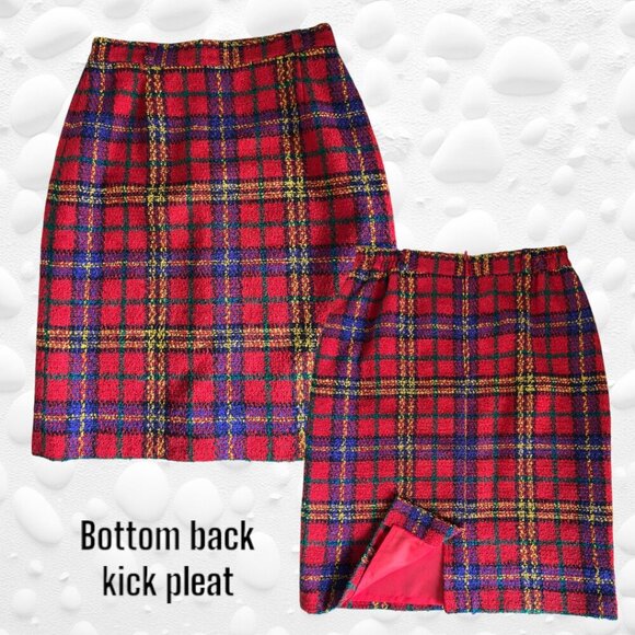 Ladies' Vibrant Heavy Weight Plaid Tweed 2-Piece Suit Fully Lined S/M - Picture 2 of 10